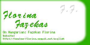 florina fazekas business card